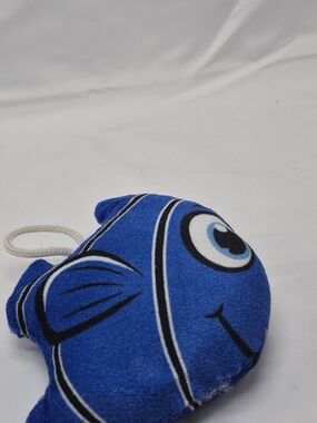 Blue Plush Fish Pet Toy with Rope Loop
